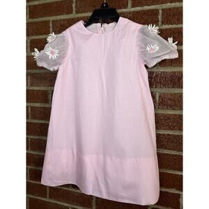 Vintage Girls Handmade Pink Dress Frock Daisy 3T